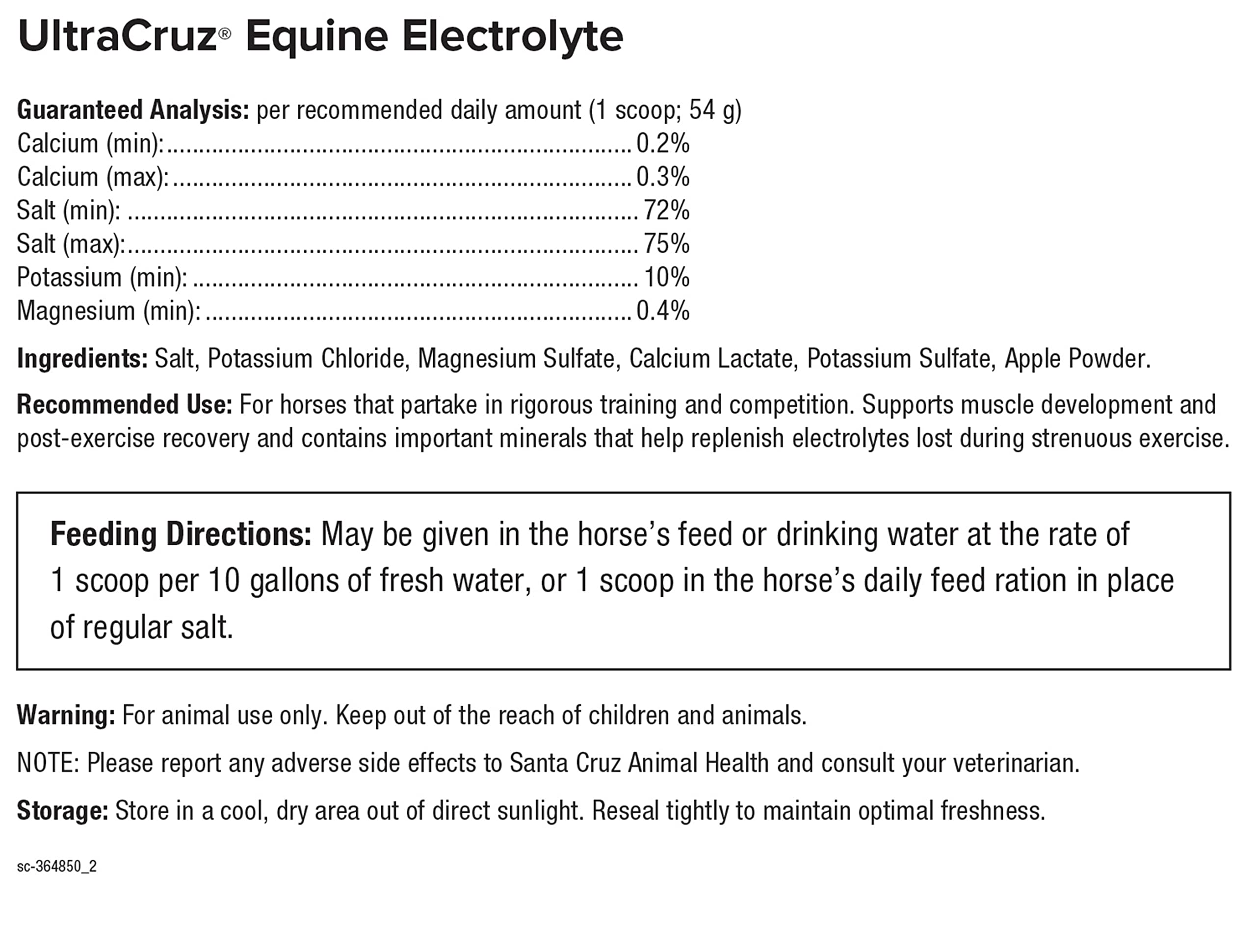 UltraCruz Electrolyte Supplement Powder for Horses - 25 lb | Replenish Hydration & Minerals | Ideal for Performance, Recovery & Hot Weather Riding