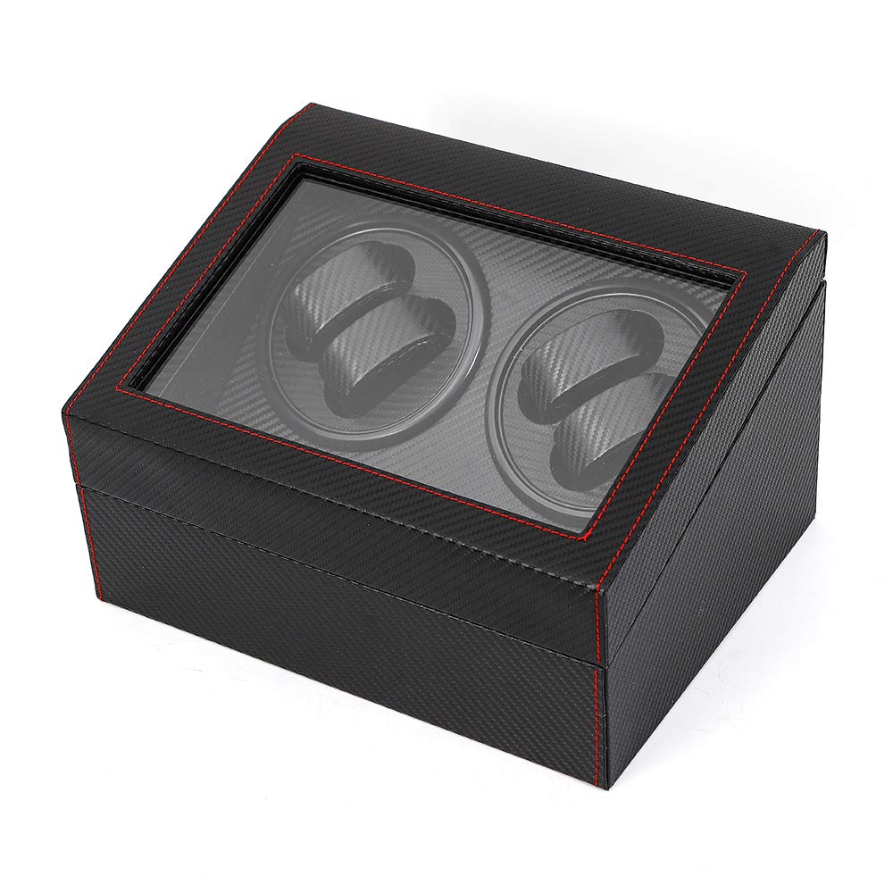 4+6 Automatic Rotating Leather Watch Winder Storage Case - Black Watch Box for Display & Collection | Perfect for Watch Enthusiasts & Luxury Storage
