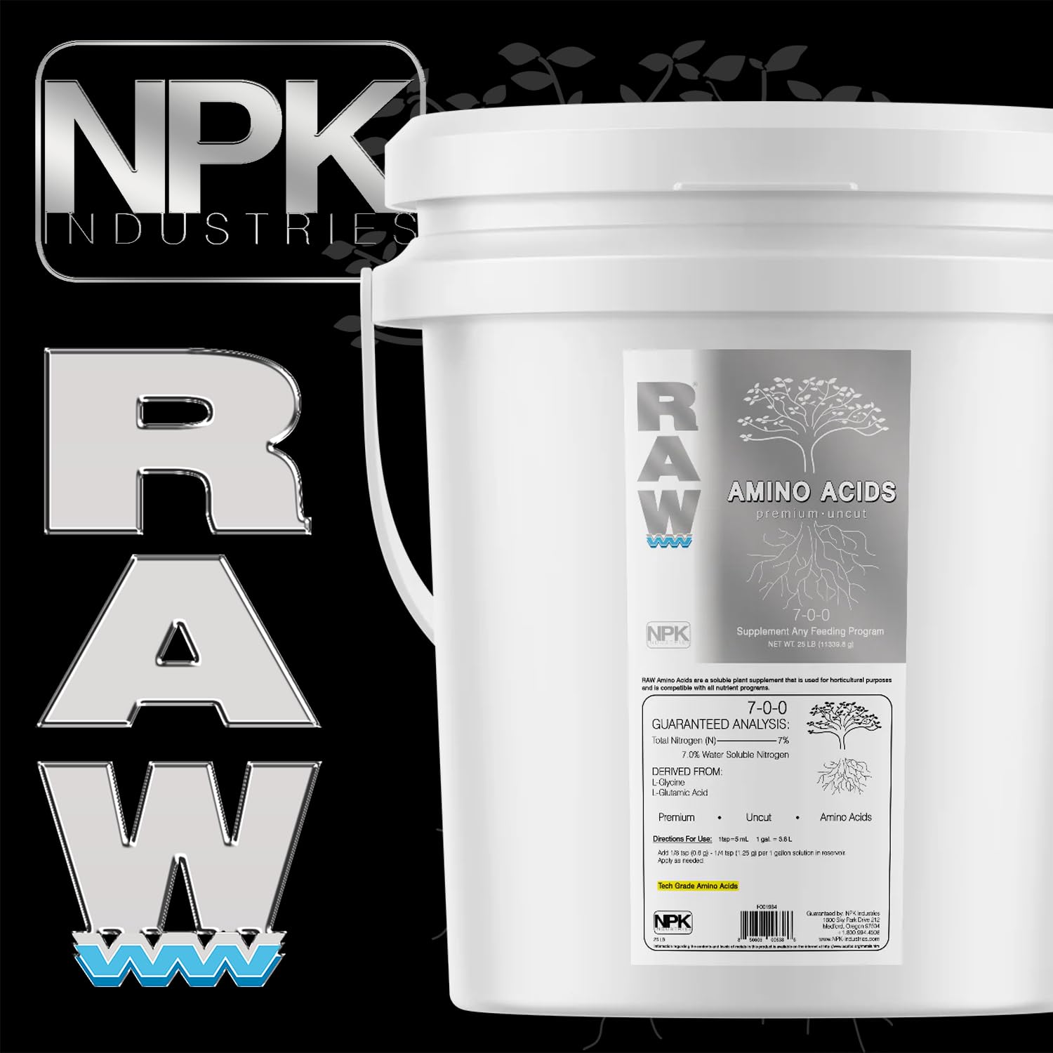 Premium RAW Amino Acids - Organic Plant Nutrient Supplement for Hydroponics, Soil & Foliar Feeding | Boosts Growth & Yield