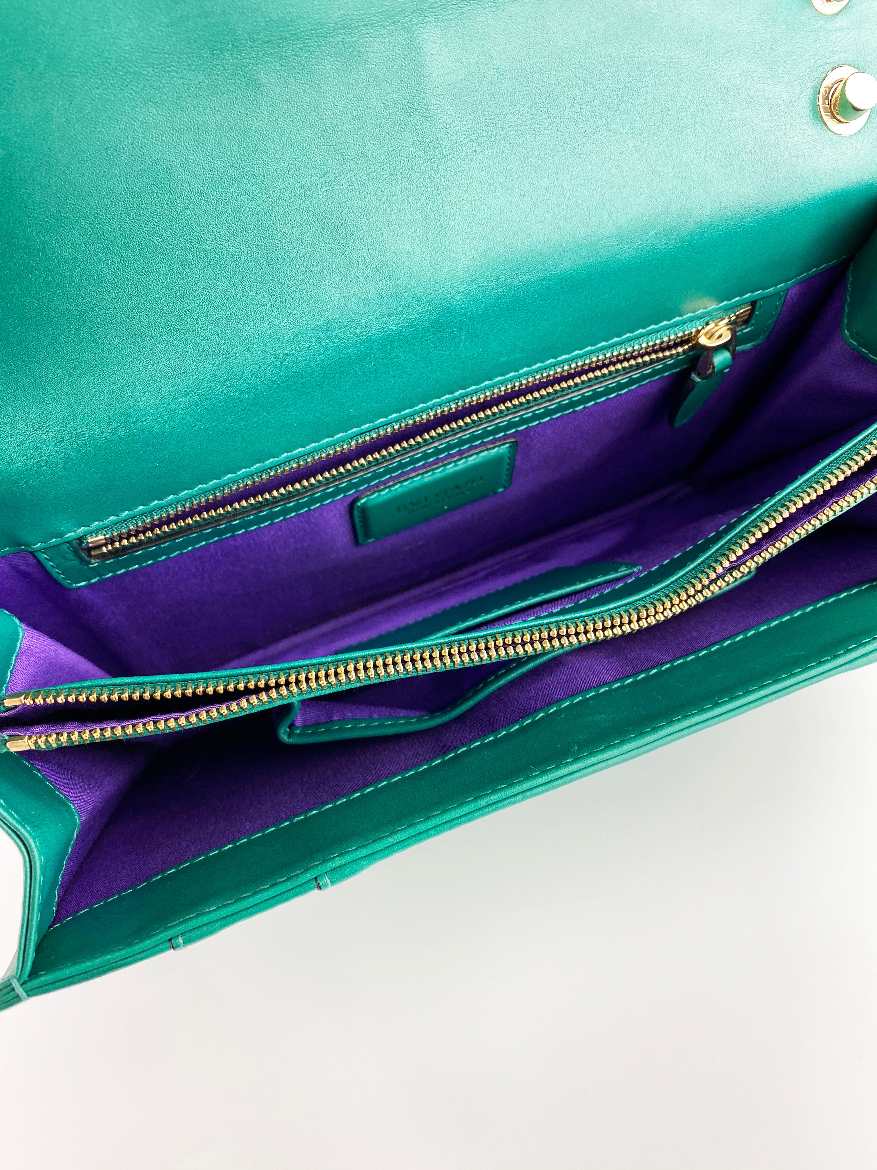 Bvlgari Serpenti Forever Green Leather Shoulder Bag - Luxury Designer Handbag for Women, Perfect for Parties, Weddings & Evening Events