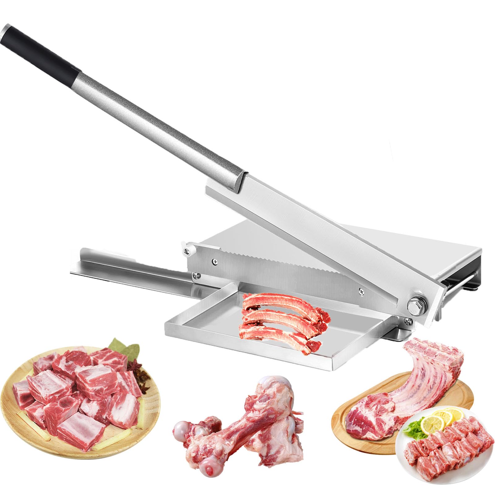 Heavy Duty Manual Meat Bone Cutter - Frozen Meat Slicer & Chopper for Chicken, Beef, Goat, Pig, Fish - Professional Kitchen Butcher Tool for Home & Restaurant Use