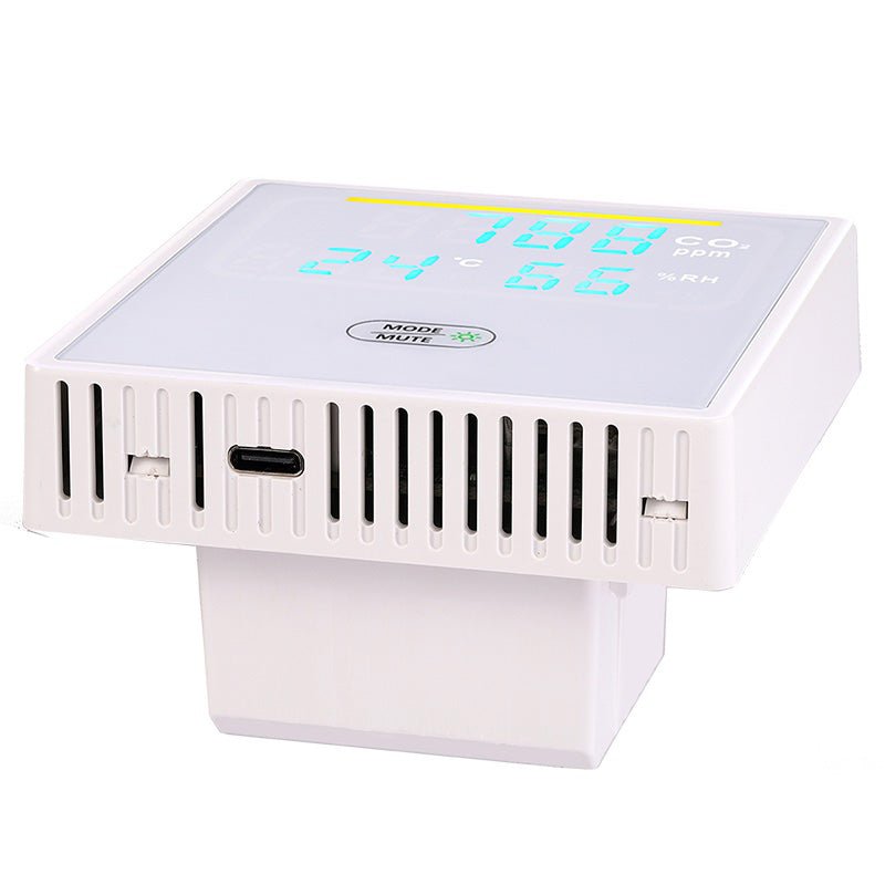 Hardwired CO2, Humidity & Temperature IAQ Monitor with Dual Power Input - Indoor Air Quality Sensor for Home, Office & Greenhouse Monitoring