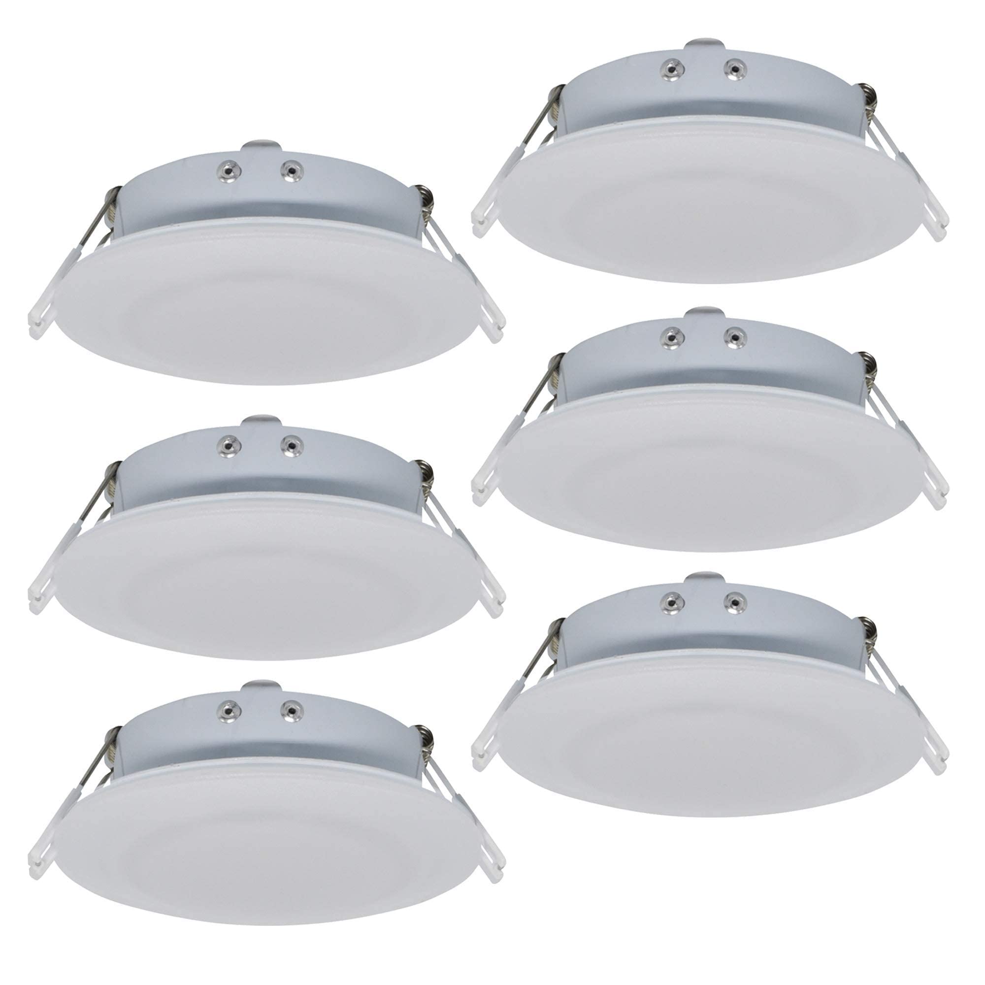 Facon RV Puck Light with Dimmer Switch Set - 6Packs 4.5 Inch and 6Packs 3 Inch Recessed LED Lights, 60W Touch Dimmer - Perfect for RV, Camper, Trailer, and Marine Lighting