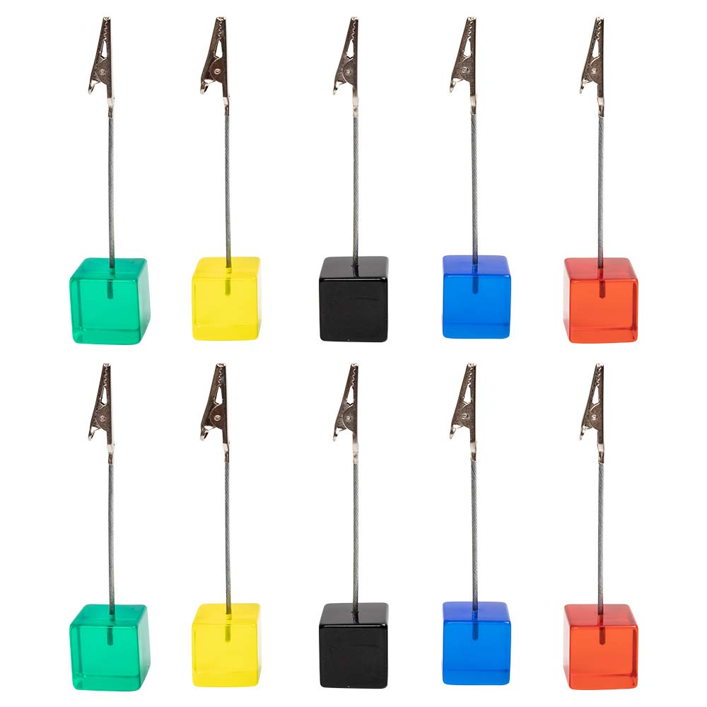 10pcs Colorful Table Number Holders - Name Place Card Stands, Memo Clips & Note Holders for Wedding, Party, Restaurant (Menu Card & Photo Display)