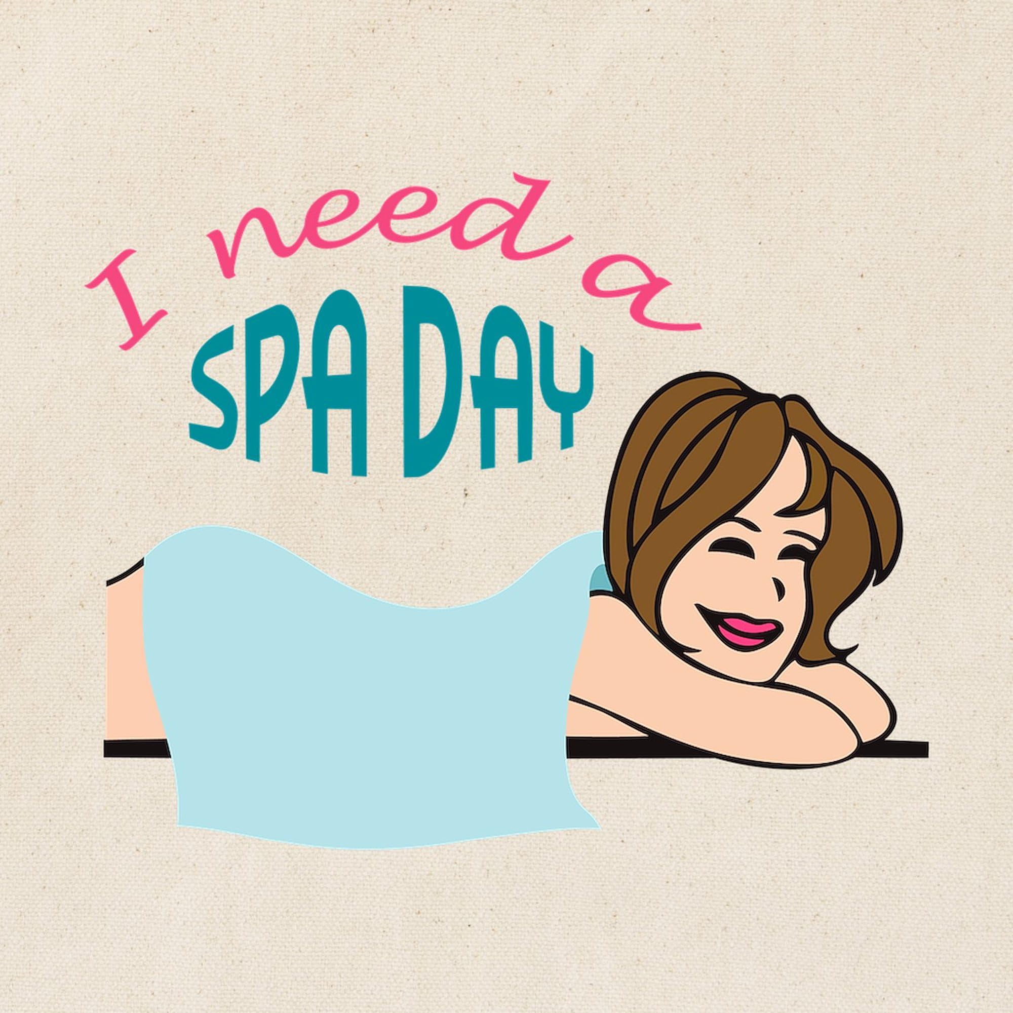 CafePress 'I Need a Spa Day' Natural Canvas Tote Bag - Reusable Eco-Friendly Shopping Bag for Women, Gym, Beach & Groceries
