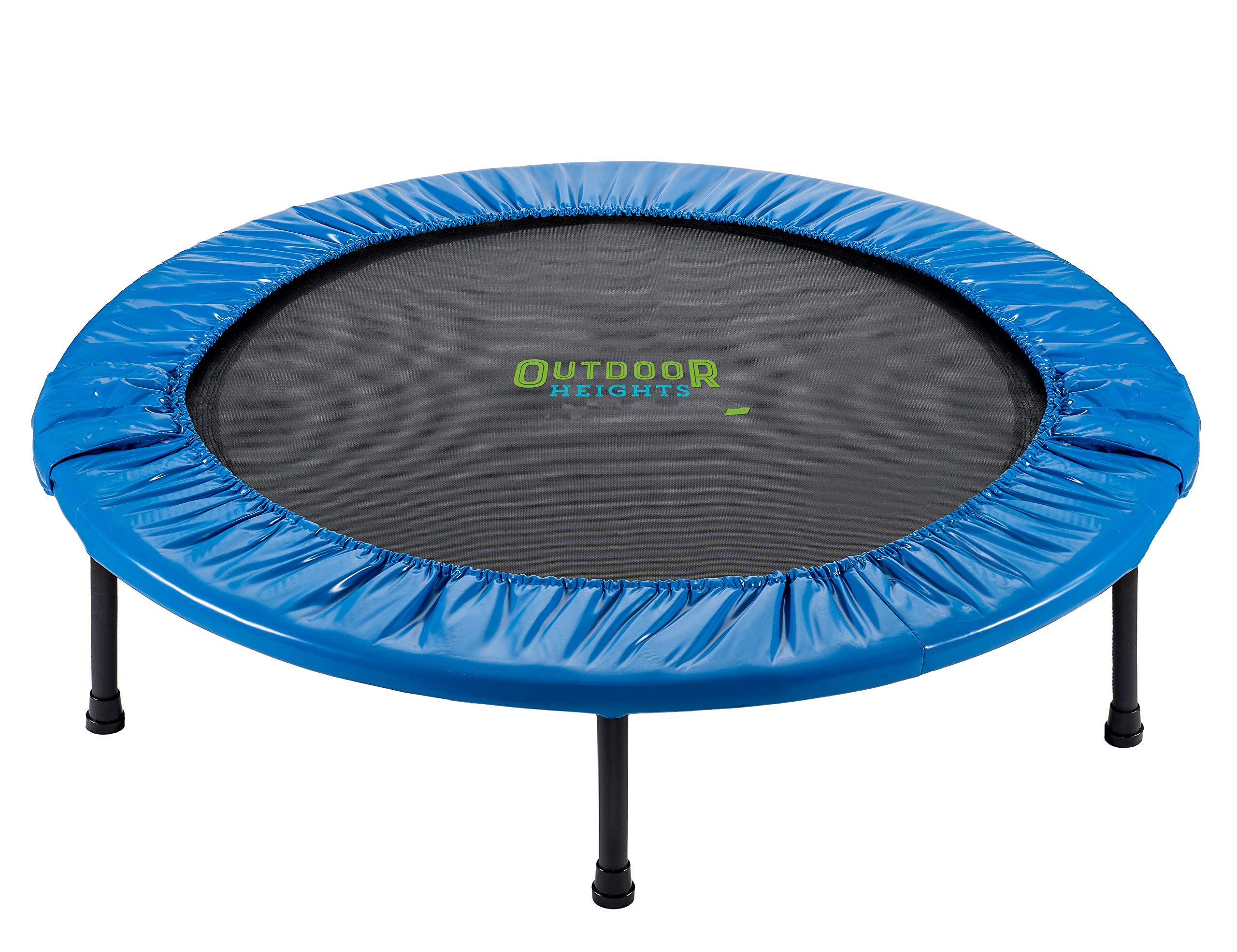 Foldable Mini Trampoline for Adults & Kids - Exercise Fitness Rebounder with Handle & Pre-Attached Springs - Indoor/Outdoor Workout Equipment for Home Gym, Weight Loss & Family Fun
