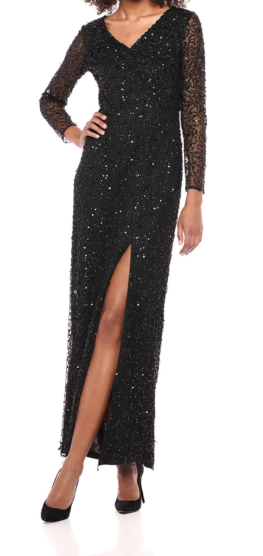 Adrianna Papell Beaded Wrap Dress for Women - Elegant Evening Wear
