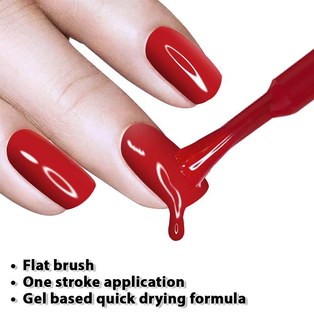 ForSure® Glossy Quick Dry Gel Nail Polish - Glossy Red, Long Lasting & Chip Resistant - Perfect for Manicures, Pedicures & Nail Art at Home or Salon