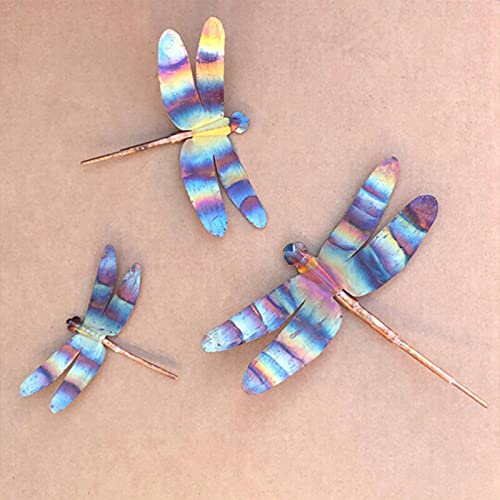 Vibrant Metal Dragonfly Wall Decor - Handcrafted Garden & Lawn Ornament for Outdoor Courtyard Decoration | Perfect for Patio, Backyard, and Home Décor