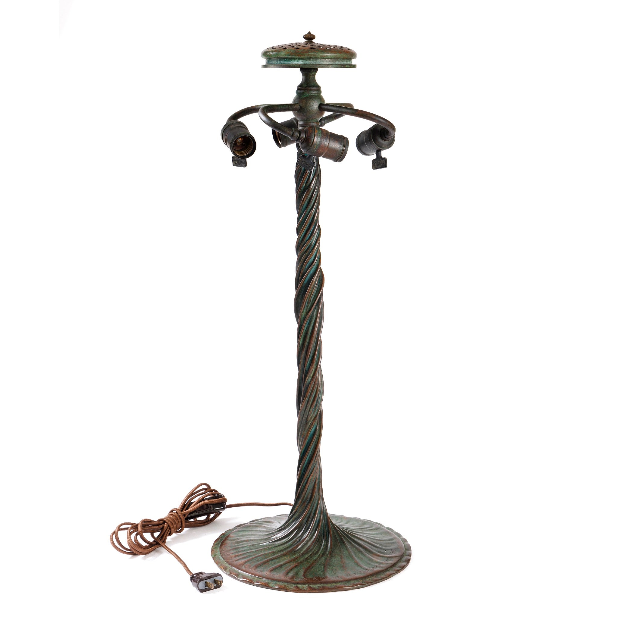Tiffany Studios New York Daffodil Table Lamp - Handcrafted Stained Glass Art Deco Lighting for Living Room, Bedroom & Office Decor