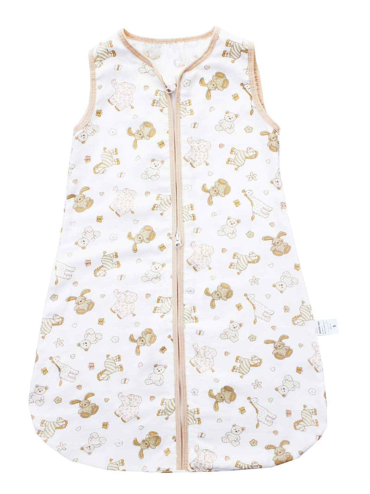 100% Cotton Muslin Baby Swaddle Sack - Soft & Breathable Wearable Blanket for Newborns & Infants (Teddy's Friends, Size S) - Perfect for Sleep, Napping & Swaddling Comfort