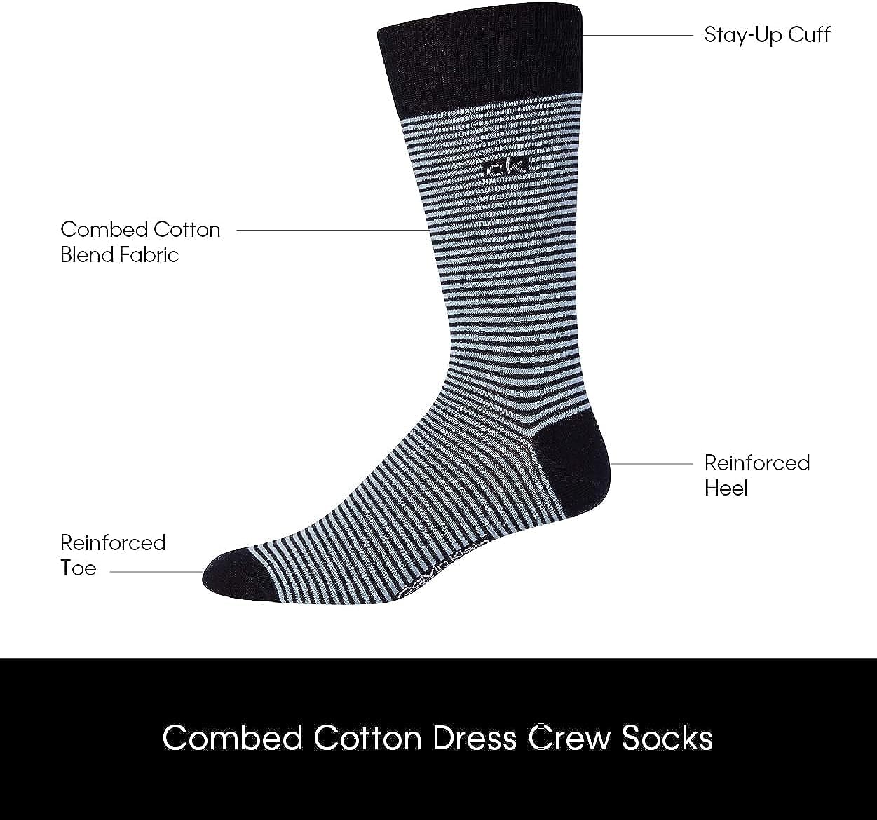 Calvin Klein Men's Dress Socks - Soft Cotton Blend Crew Socks with Stylish Patterns (4-Pack) for Business, Office & Formal Occasions