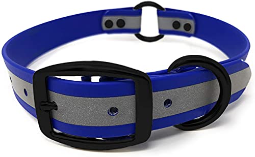 Regal Reflective Waterproof Hunting Dog Collar - Heavy Duty Black Hardware, Vinyl Coated Webbing - Adjustable for Small, Medium & Large Dogs - Perfect for Outdoor Adventures, Night Walks & Training Sessions