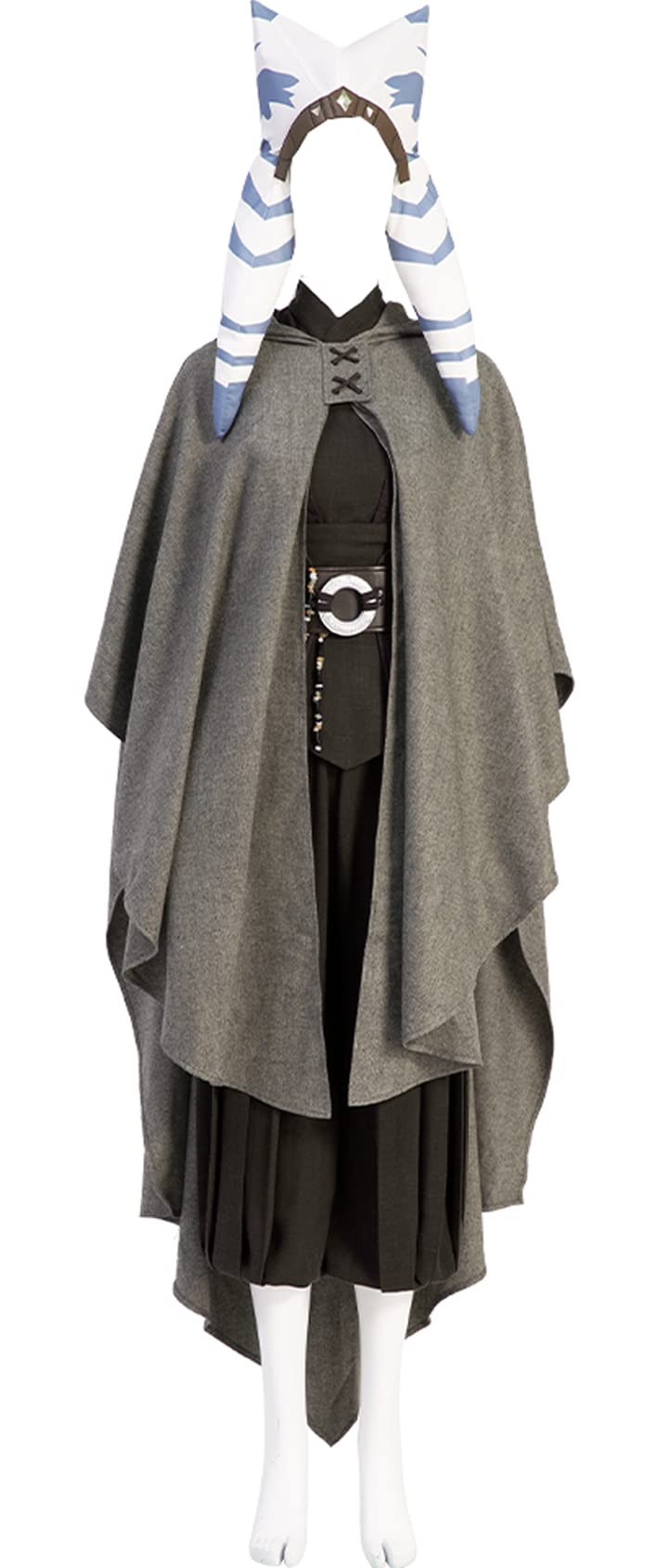Ahsoka Tano Deluxe Cosplay Costume Set - Women's Clone Wars Outfit with Cloak, Top, Pants & Headpiece for Halloween, Comic Con & Star Wars Rebels Cosplay Events