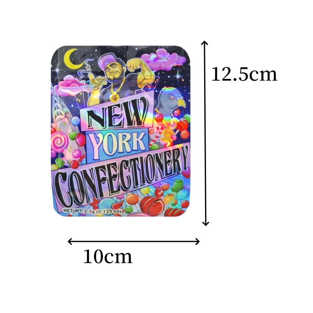 100 Pack Resealable Candy Bags - Cute Cartoon Pattern Gummy Storage Baggies for Snacks, Treats & Organizing (Grey) | Perfect for Halloween, Birthday Parties & School Lunch Boxes