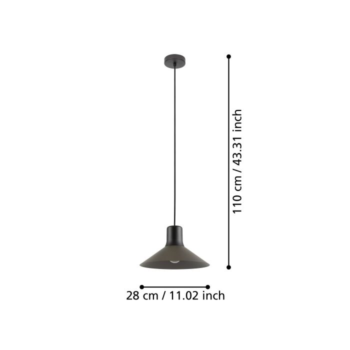 Abreosa Modern Black and Grey Pendant Light - Elegant Ceiling Hanging Fixture for Dining Room, Kitchen Island, or Bedroom Lighting