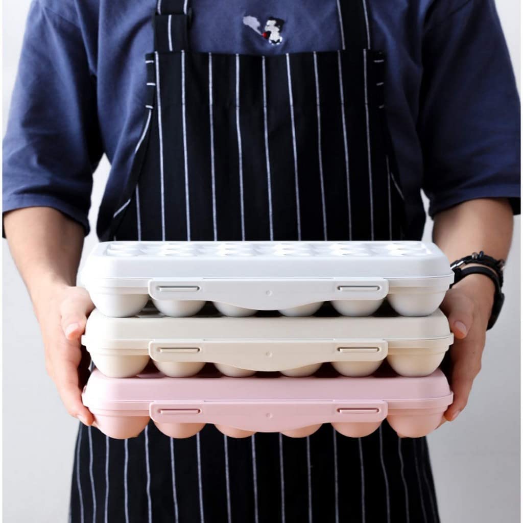 ONPRIX 18-Grid Plastic Food Grade Egg Storage Container with Lid - Stackable Refrigerator Egg Tray for Kitchen, Fridge Organization & Fresh Egg Preservation - Perfect for Farm Fresh Eggs, Meal Prep & Breakfast Storage