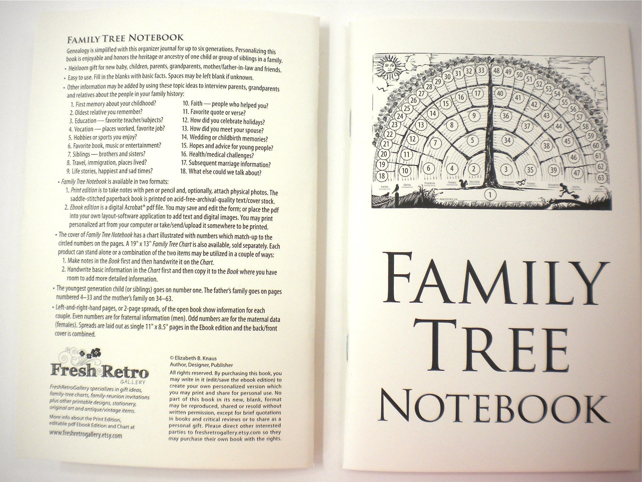 Family Tree Notebook - 2-Pack Genealogy Journal for Baby, Men, Women, Grandparents & In-Laws | Ancestor Stories & Family History Keepsake | Perfect for Family Reunions, Baby Showers & Holiday Gifts