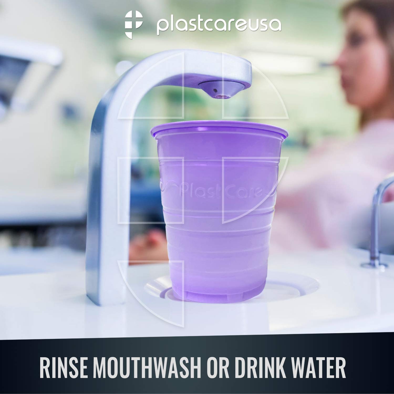 1000 Blue 5oz Disposable Plastic Cups - Ribbed Design for Dental Rinse & Drinking - Perfect for Dental Offices, Hospitals, Parties & Home Use