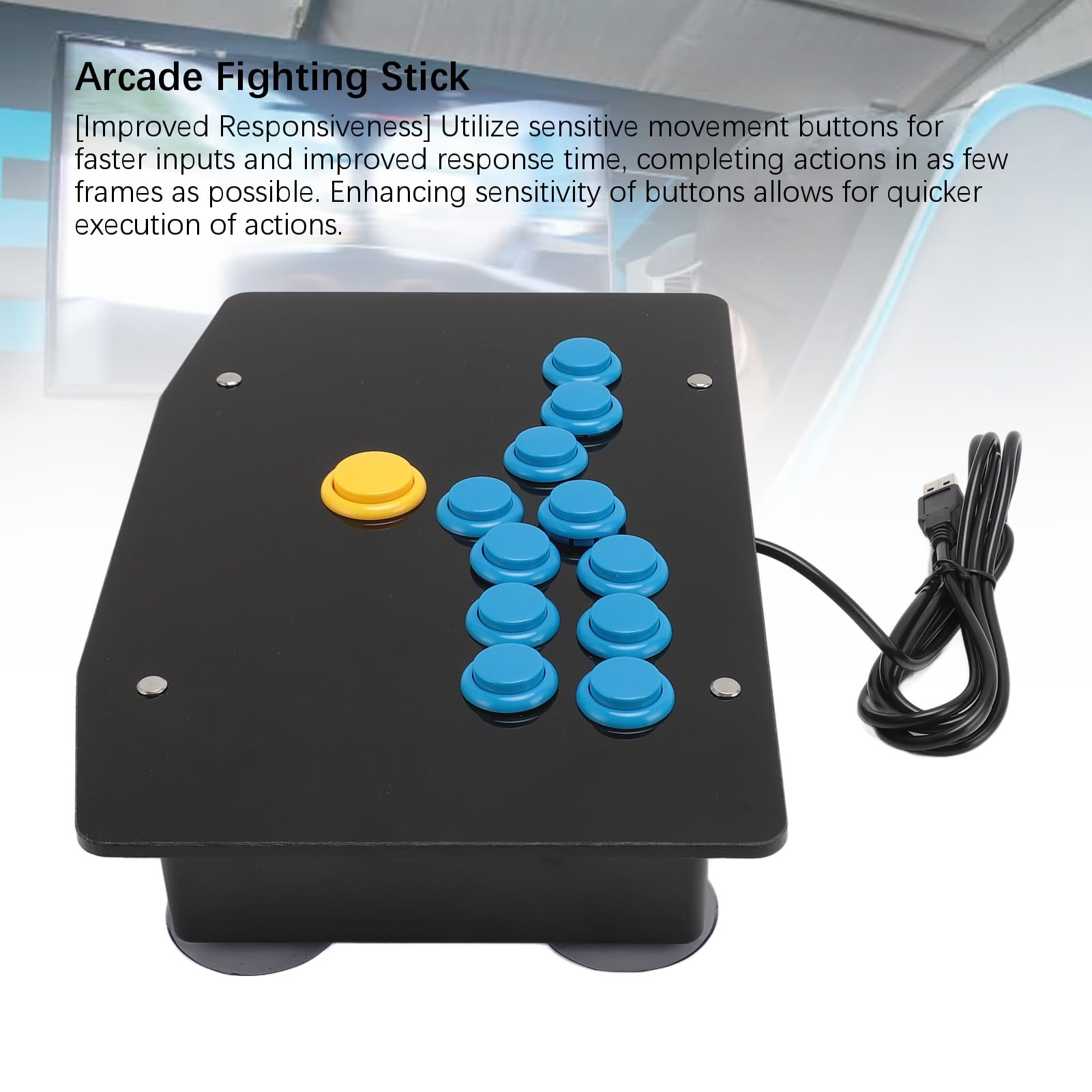 Cuifati 12-Key Arcade Stick for PC/PS3/Switch - Hot Swap SOCD Turbo for Fighting Games