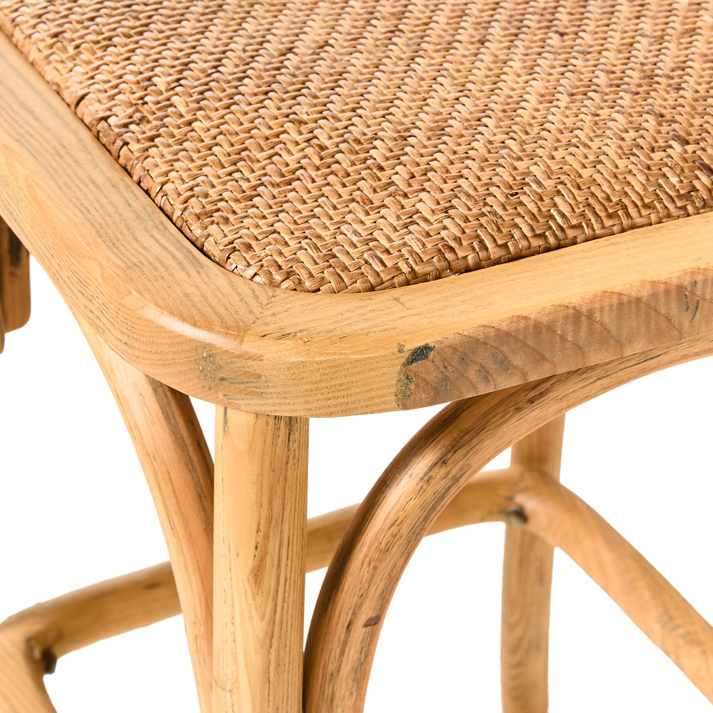 Bastion Backless Bar Stool Natural - Modern Wooden Counter Height Stool for Kitchen Island, Breakfast Nook & Home Bar Decor
