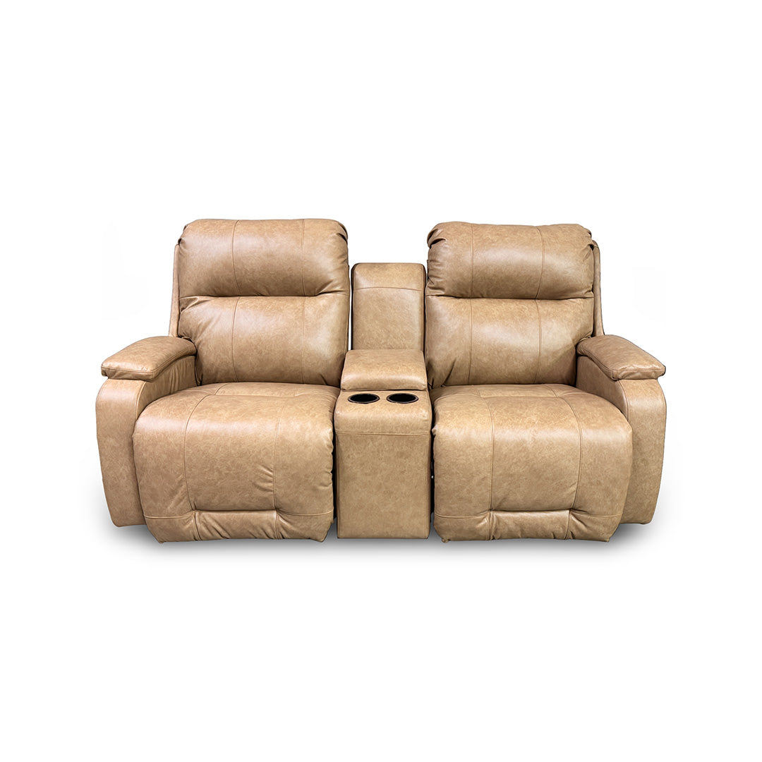 Maverly Power Reclining Loveseat with Console - Modern Electric Recliner Sofa with Cup Holders & USB Charging Ports | Perfect for Living Room, Home Theater & Small Spaces
