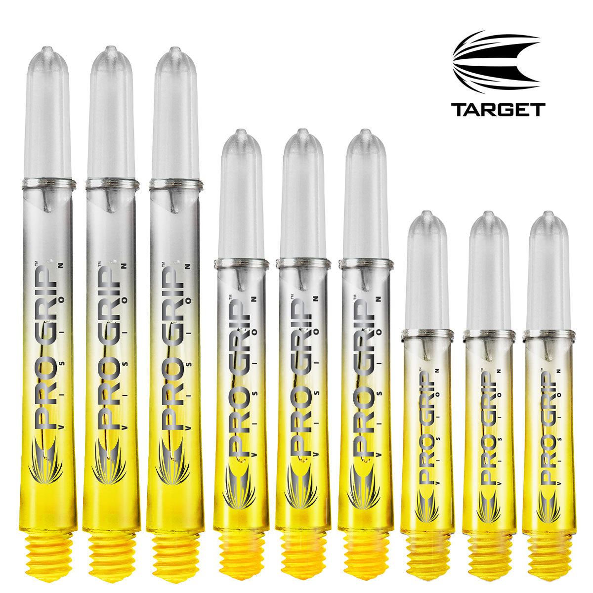 Target Pro Grip Vision Ring Lock Shafts - High Performance Dart Shafts for Precision Throwing | Perfect for Professional Dart Players & Tournaments | Yellow
