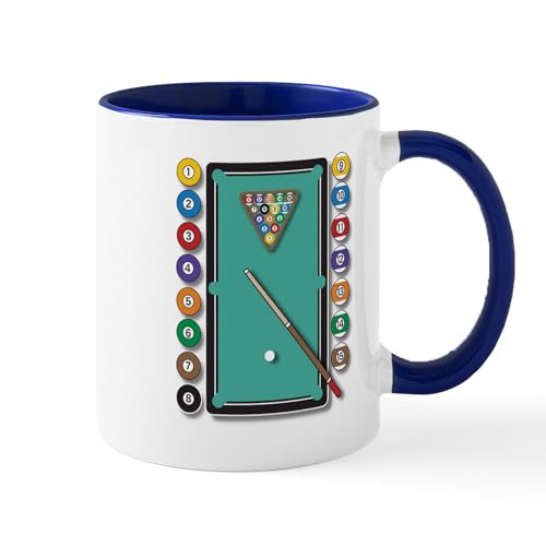 White/Navy Inside - Billiards Mugs