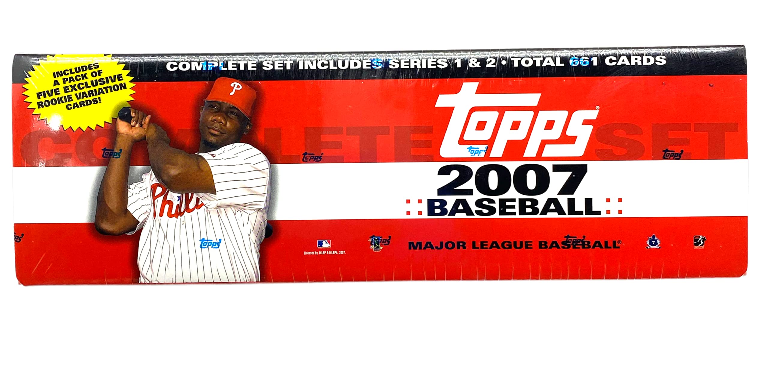 2007 Topps Baseball Complete Factory Set - 661 Cards with Bonus Rookie Pack | MLB Trading Cards Collection for Collectors & Fans | Perfect for Display, Trading, and Investment