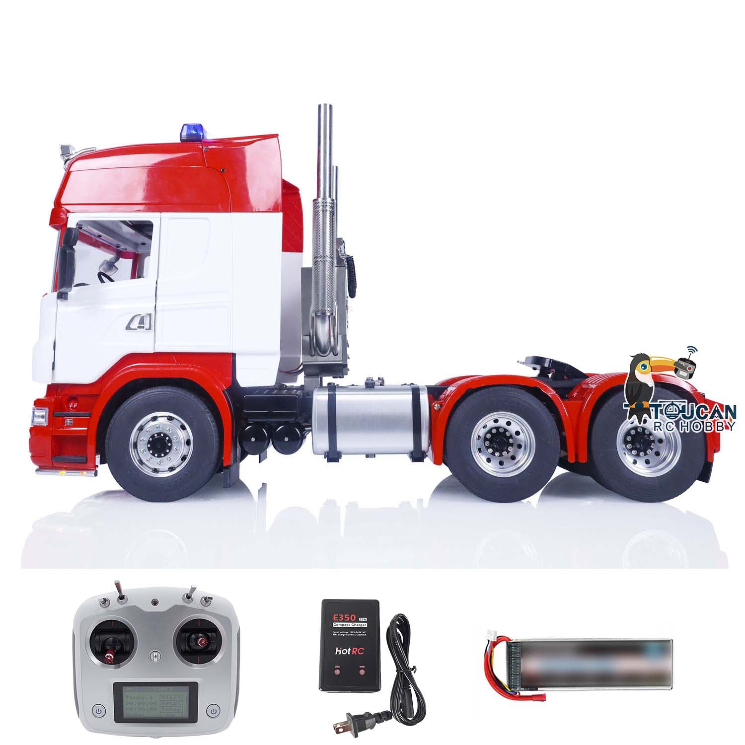 LESU 1/14 Scale 6X6 RC Tractor Truck with Painted Metal Chassis, RTR Remote Control, Sound & Light Effects - HH180802C - Perfect for Off-Road Adventures, RC Car Racing and Collectible Display