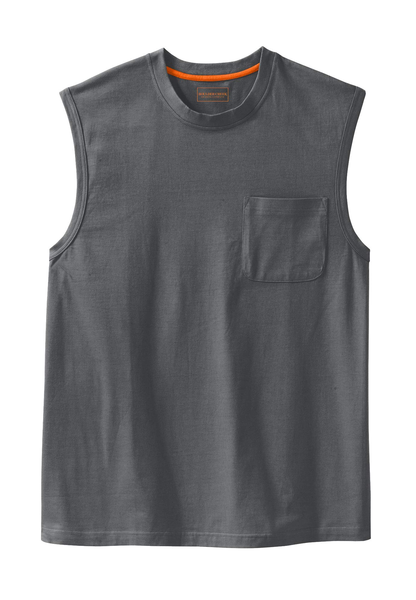Boulder Creek by Kingsize Men's Big & Tall Heavyweight Pocket Muscle Tee - Comfortable Cotton Shirt for Casual Wear & Outdoor Activities