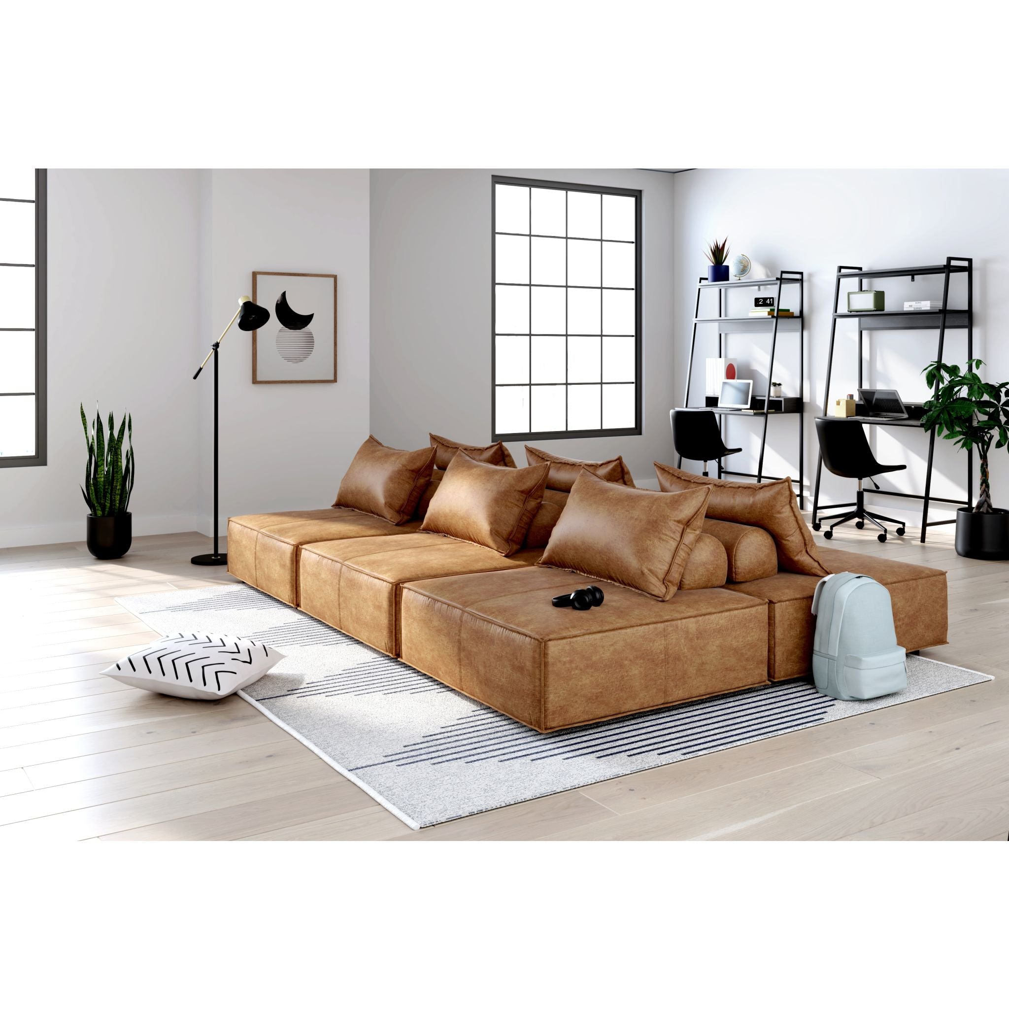6-Piece Sectional Sofa Set with Reversible Chaise - Modern L-Shaped Couch for Living Room, Family Room & Apartment