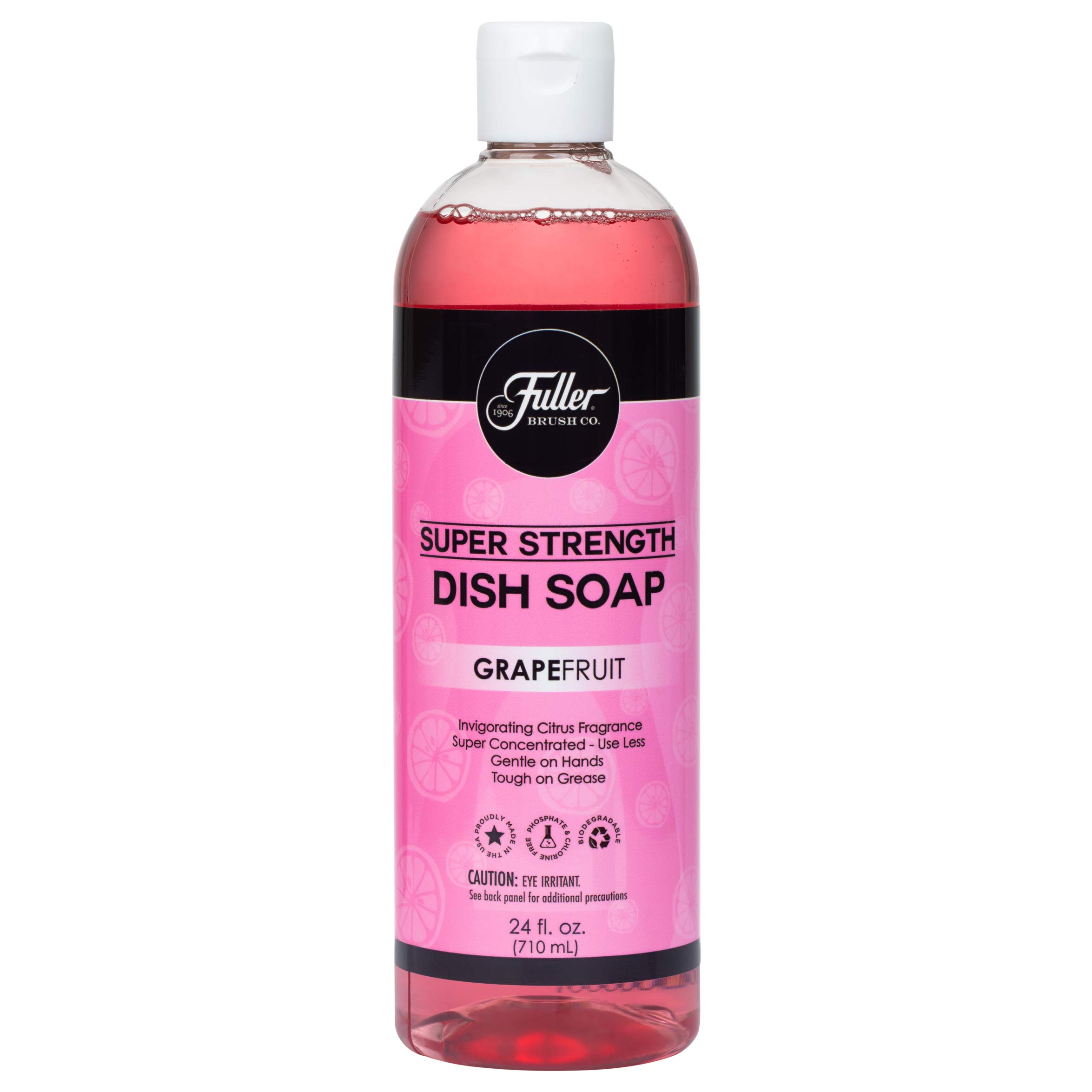 Fuller Brush Super Strength Dish Soap - Concentrated Formula Saves Money (6 Pack) | Grapefruit Scent | Cuts Grease on Dishes, Glassware, Silverware, Pots, Pans & Countertops | Ideal for Kitchen, Restaurant & Commercial Use