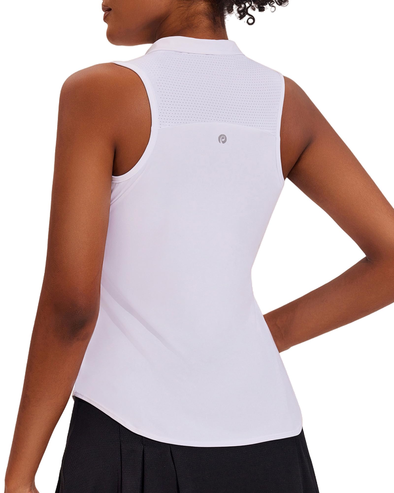 **PINSPARK Women's Sleeveless Golf Shirt UPF 50+ – Breathable Tennis Polo, 1/4 Zip Collar & Racerback Design – Perfect for Golf, Tennis, Pickleball & Outdoor Sports**