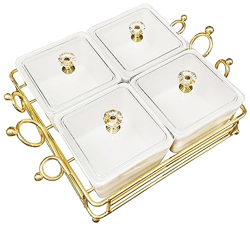 White 4 Removable Snack Platter