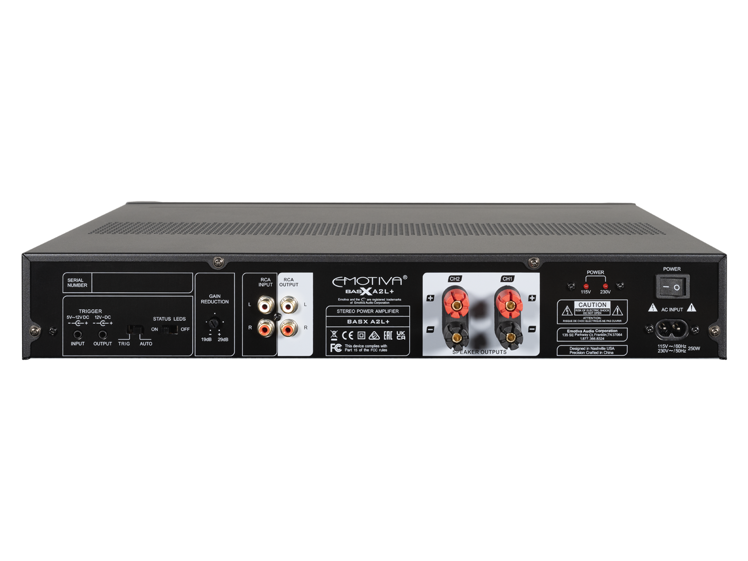 BasX A2L+ Stereo Power Amplifier - High Fidelity Audio for Home Theater & Music Systems | Perfect for Audiophiles & Home Entertainment Setups