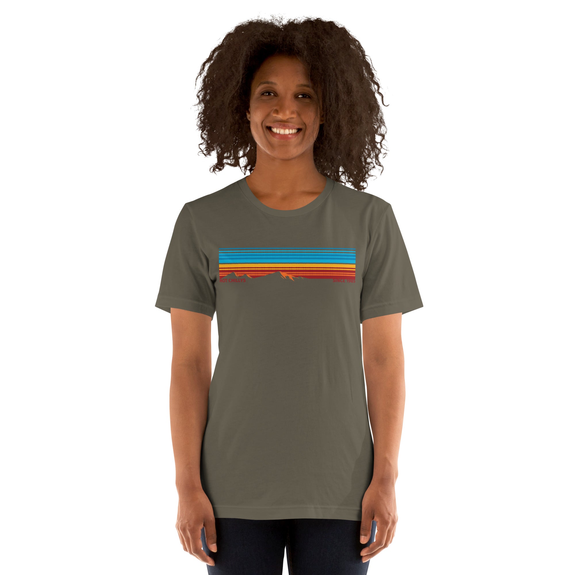 Hot Chillys Mountain Range Unisex T-Shirt for Hiking & Outdoor Adventures - Breathable & Comfortable Activewear