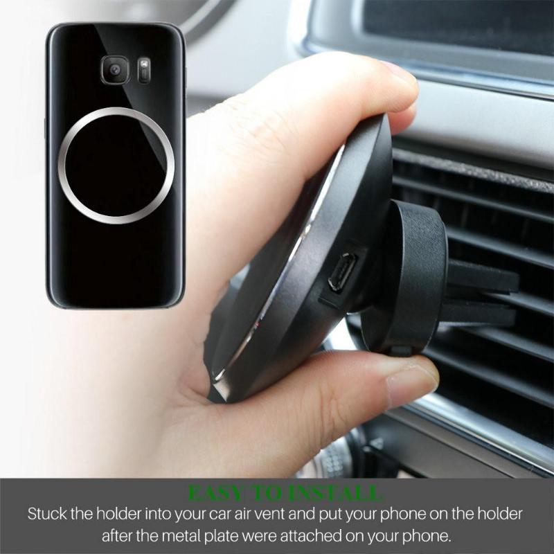 MaximalPower™ Magnetic Wireless Car Charger Mount for iPhone X/8, Samsung Galaxy S8/S8+/Note 8 - Fast Charging Phone Holder for Safe Driving & Hands-Free Navigation