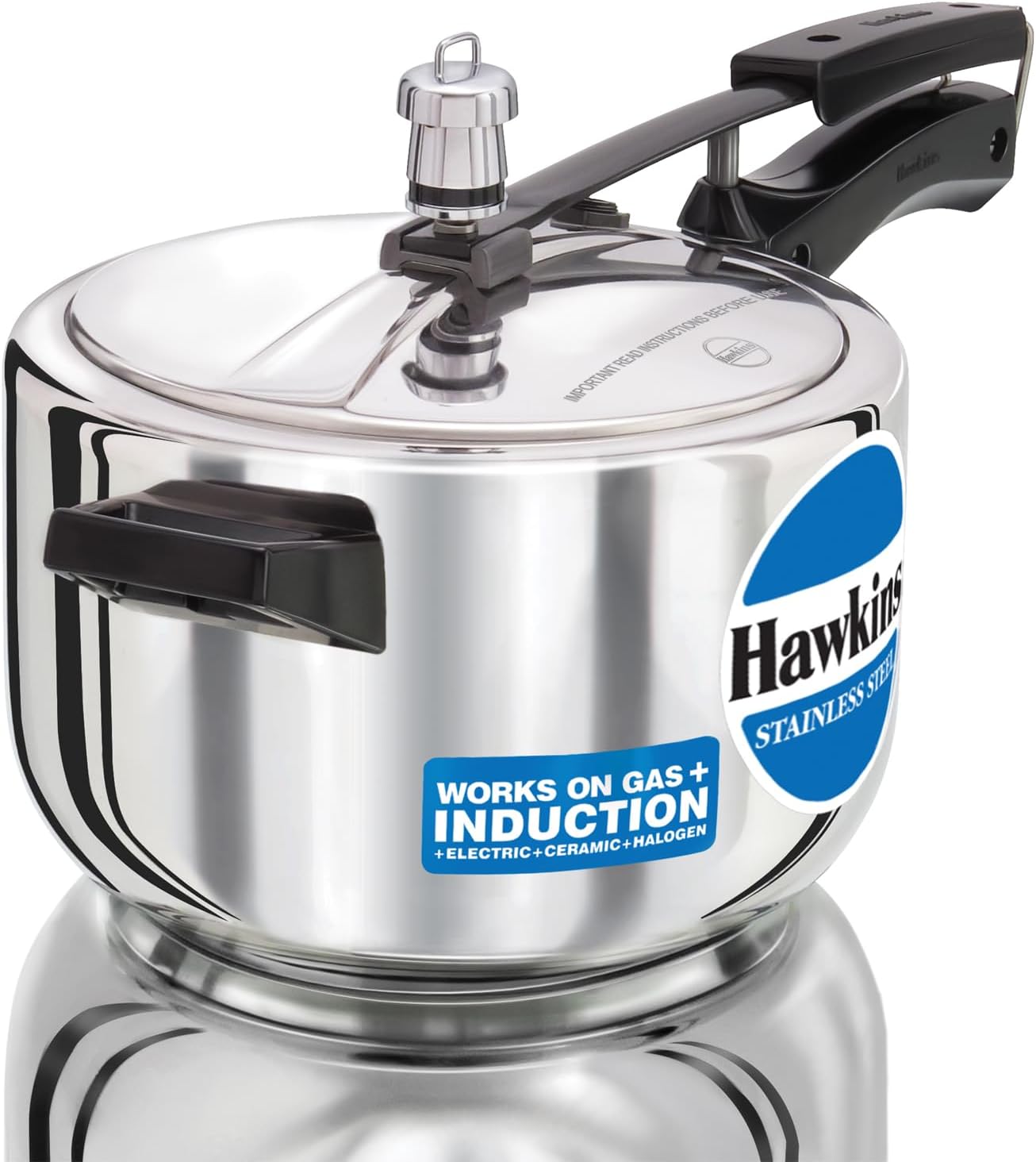Hawkins HSS40 4L Stainless Steel Pressure Cooker - Fast & Safe Cooking for Soups, Stews & Meals | Perfect for Home Kitchens & Meal Prep