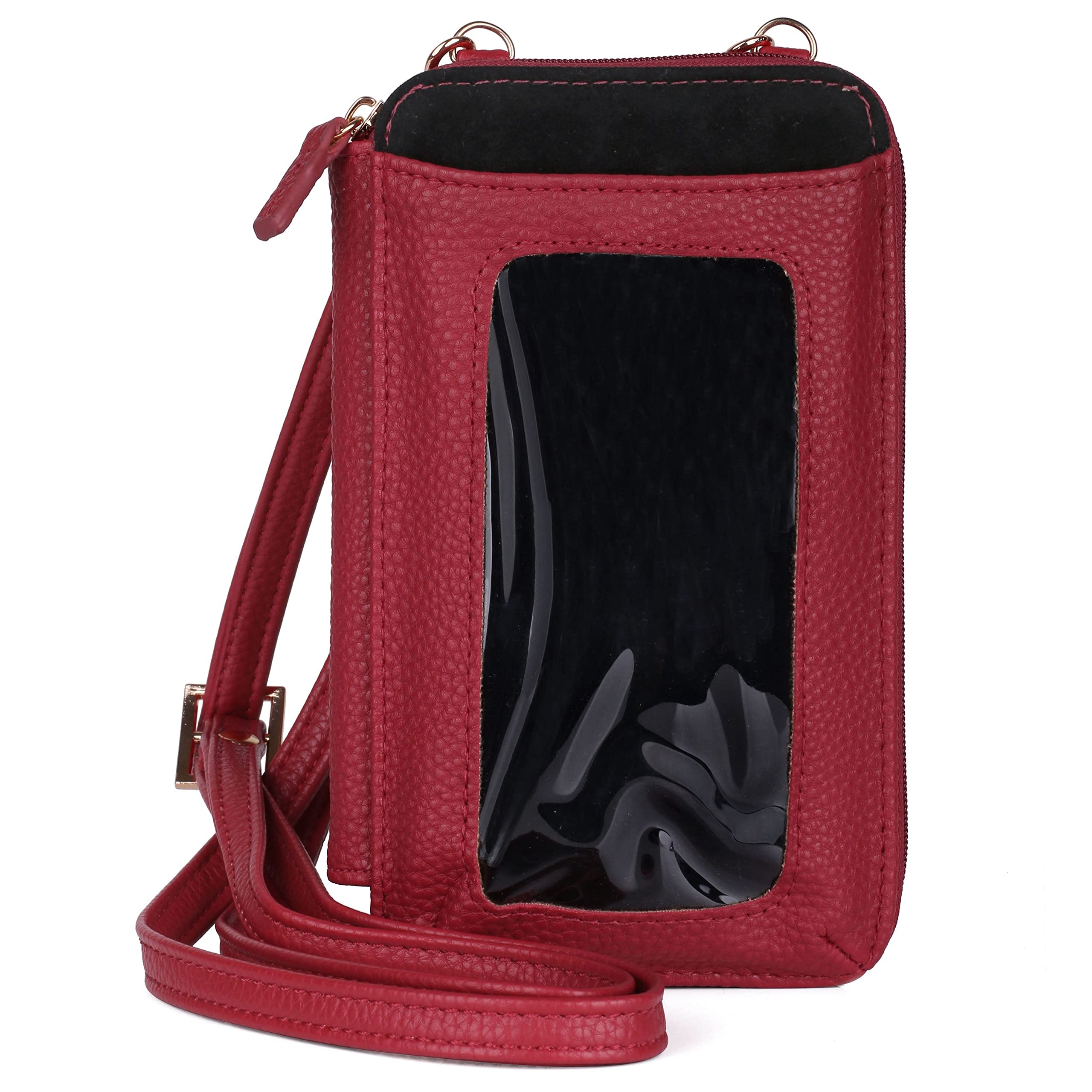 Julia Buxton Pebble RFID Blocking Crossbody Bag in Red - Stylish and Secure Anti-Theft Purse for Women, Perfect for Travel, Shopping, and Everyday Use