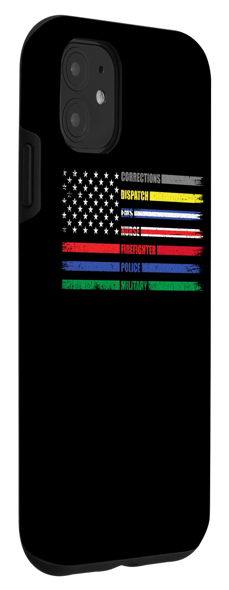 iPhone 11 Case - American Flag Design for First Responders, EMS, Police, Nurse, Military, Firefighters - Durable Protective Cover for Work & Daily Use