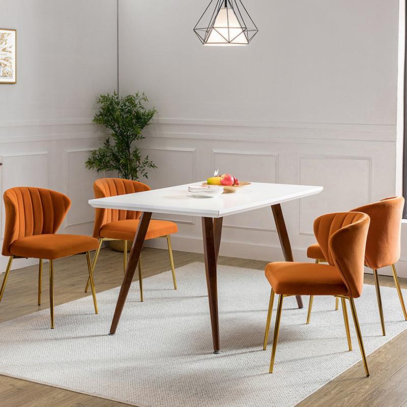 Modern Dining Chairs Set of 4 - Mid Century Metal Leg Side Chairs for Kitchen, Dining Room & Office - Aruna Contemporary Upholstered Seating