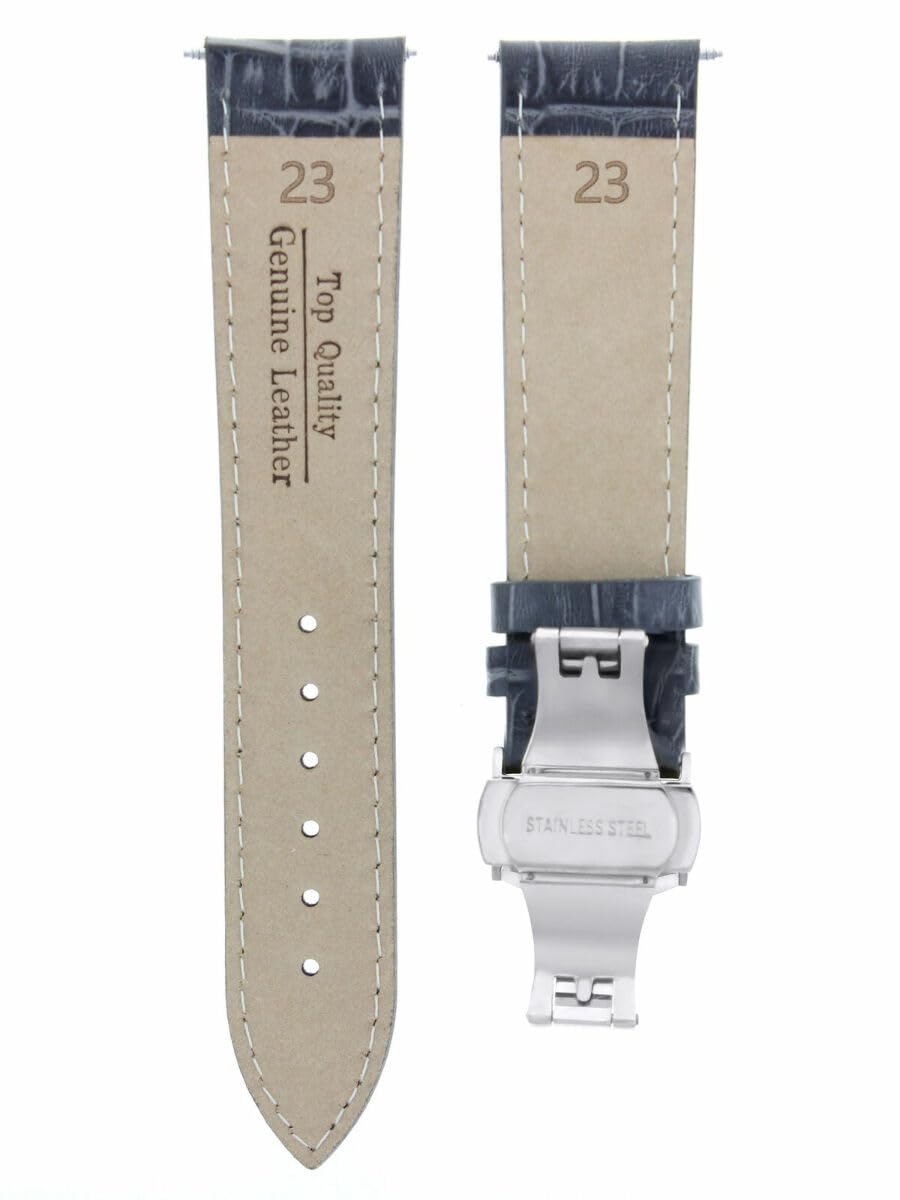 23mm Genuine Leather Watch Band Strap with Clasp - Compatible with Longines 2B Series Watches | Replacement Strap for Dress Watches, Business & Formal Occasions