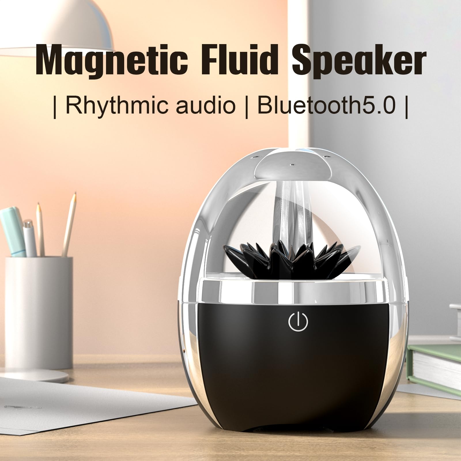 Ferrofluid Bluetooth Speaker - Wireless Music Visualizer with Dancing Liquid & 4-Color LED Lights, Bluetooth 5.0 Portable Speaker for Home, Office, and Party Entertainment