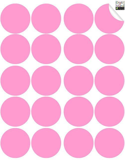 Pink Wall Dot Decals - Self-Adhesive Dots for Room Decor, Nursery, Kids Bedroom & Office - Easy Peel & Stick Wall Stickers for Creative Home Design