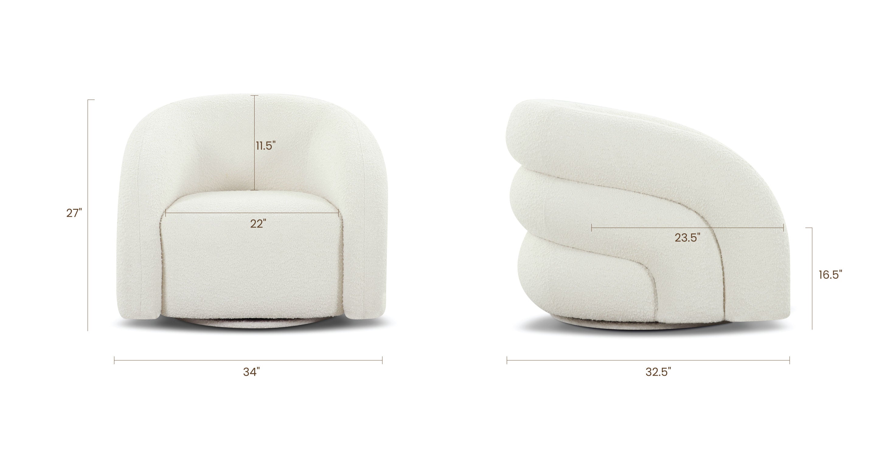 Volos Swivel Chair - 360 Degree Rotating Modern Office Chair with Ergonomic Support for Home & Workspace Comfort