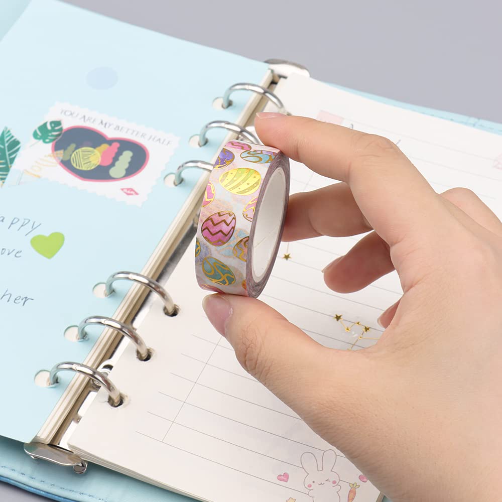 NatSume Basics Foil Washi Tape - Easter Egg Crafting Tape, Metallic Decorative Washi Tape for Tumblers, Journals, Scrapbooks & Planners (32 ft) - Perfect for DIY Projects, Gift Wrapping & Home Decor