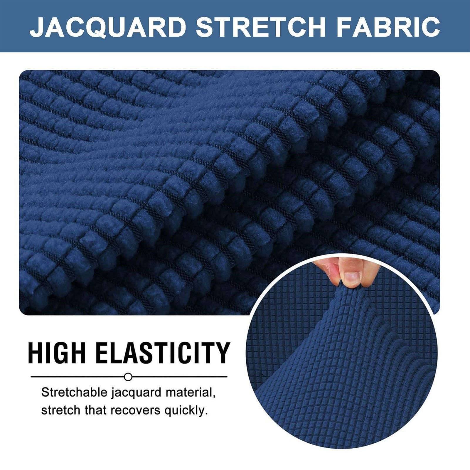 Stretch Upholstered Bench Slipcover - Elastic Jacquard Fabric Seat Protector - Removable & Washable - Fits Dining Room, Bedroom, Living Room & Kitchen Benches (Khaki, Large) - Perfect for Home Decor & Furniture Protection