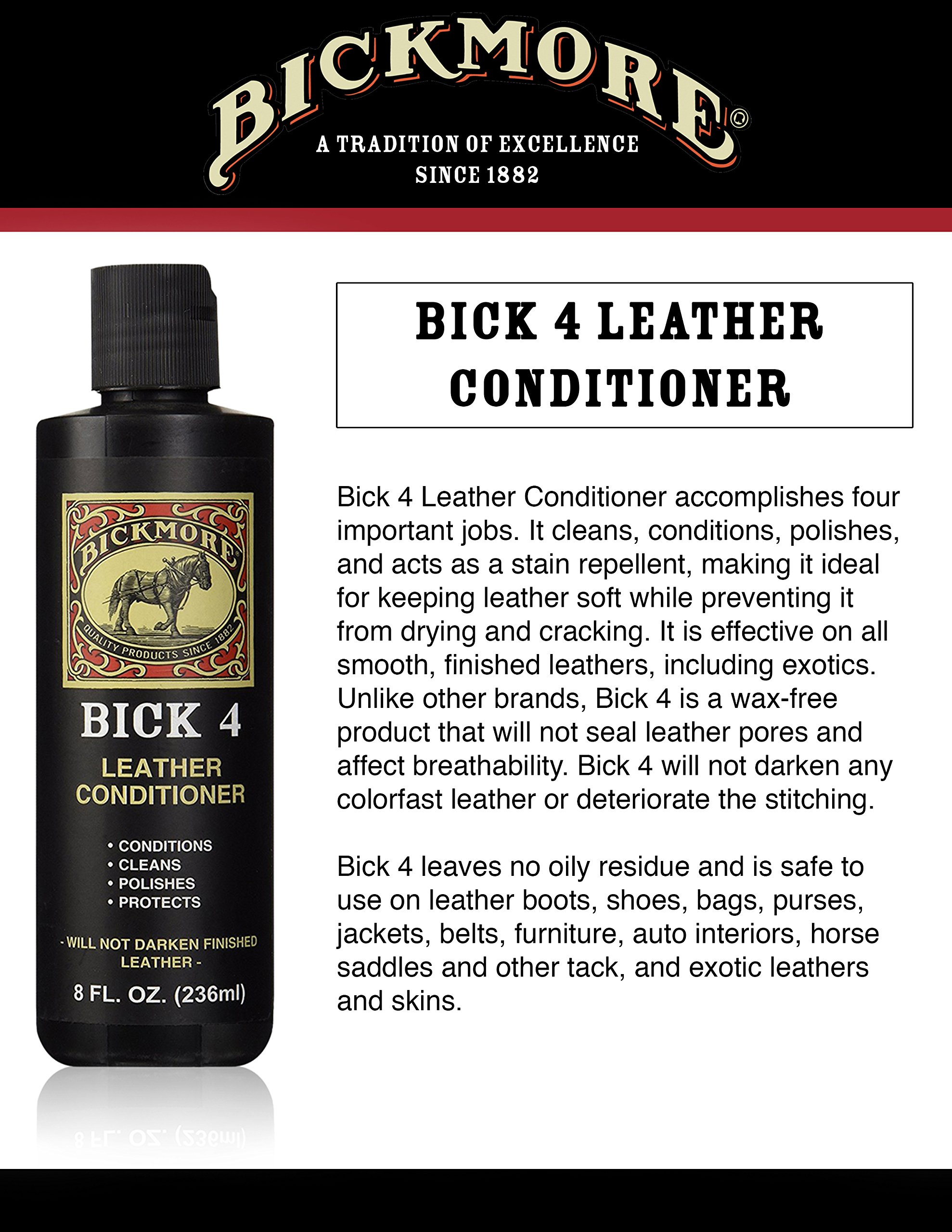 Premium Leather Care Kit - Bick 1 Cleaner, Bick 4 Conditioner & Gard-More Protector - Boot, Shoe & Bag Maintenance Set for Cleaning, Softening & Protecting Leather Goods | Ideal for Boots, Shoes, Handbags, Jackets & Leather Accessories | Perfect for Daily Care & Long-Term Leather Preservation