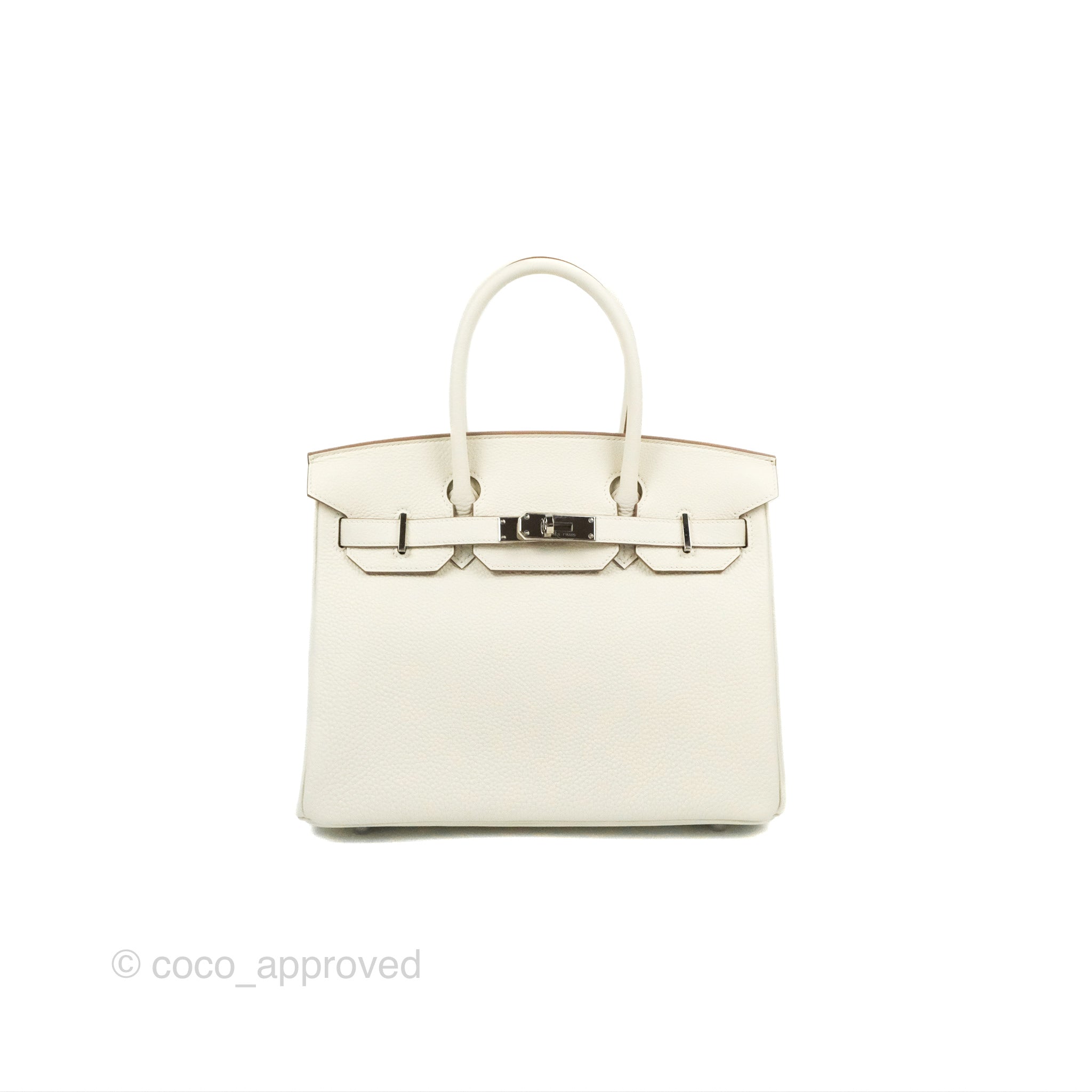 Authentic Hermès Retourne Birkin 30 Handbag in Mushroom Togo Leather with Palladium Hardware - Luxury Designer Tote for Women, Perfect for Office, Travel & Special Occasions